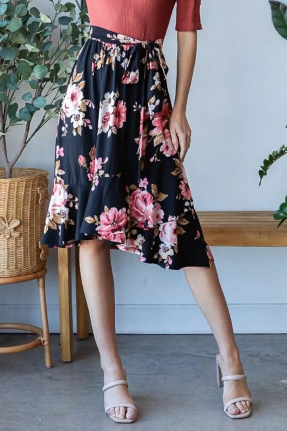 Accessories Trendsi Reborn J Floral Wrap Ruffle Hem Skirt