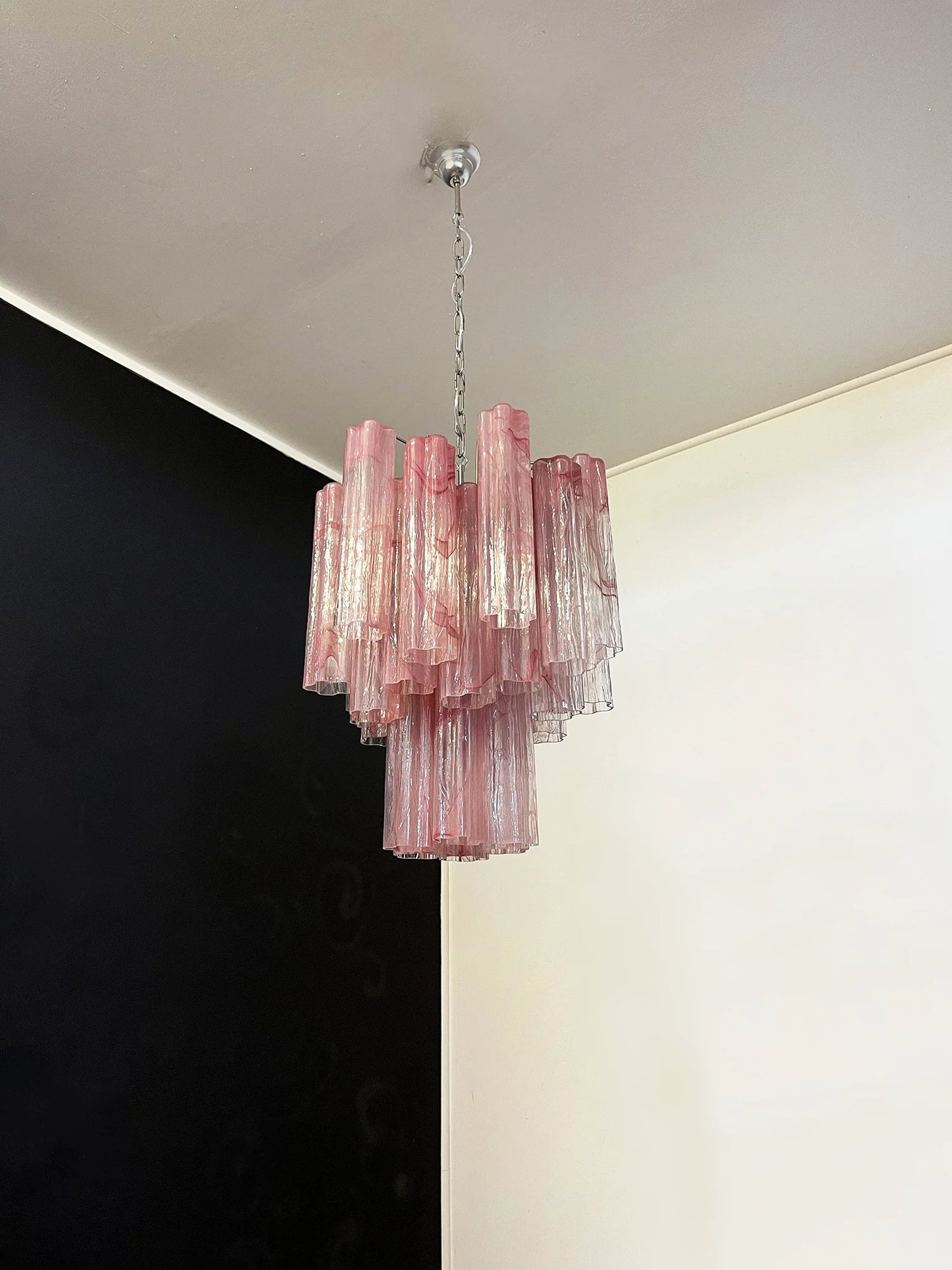 Araña de cristal de Murano rojo con tubos