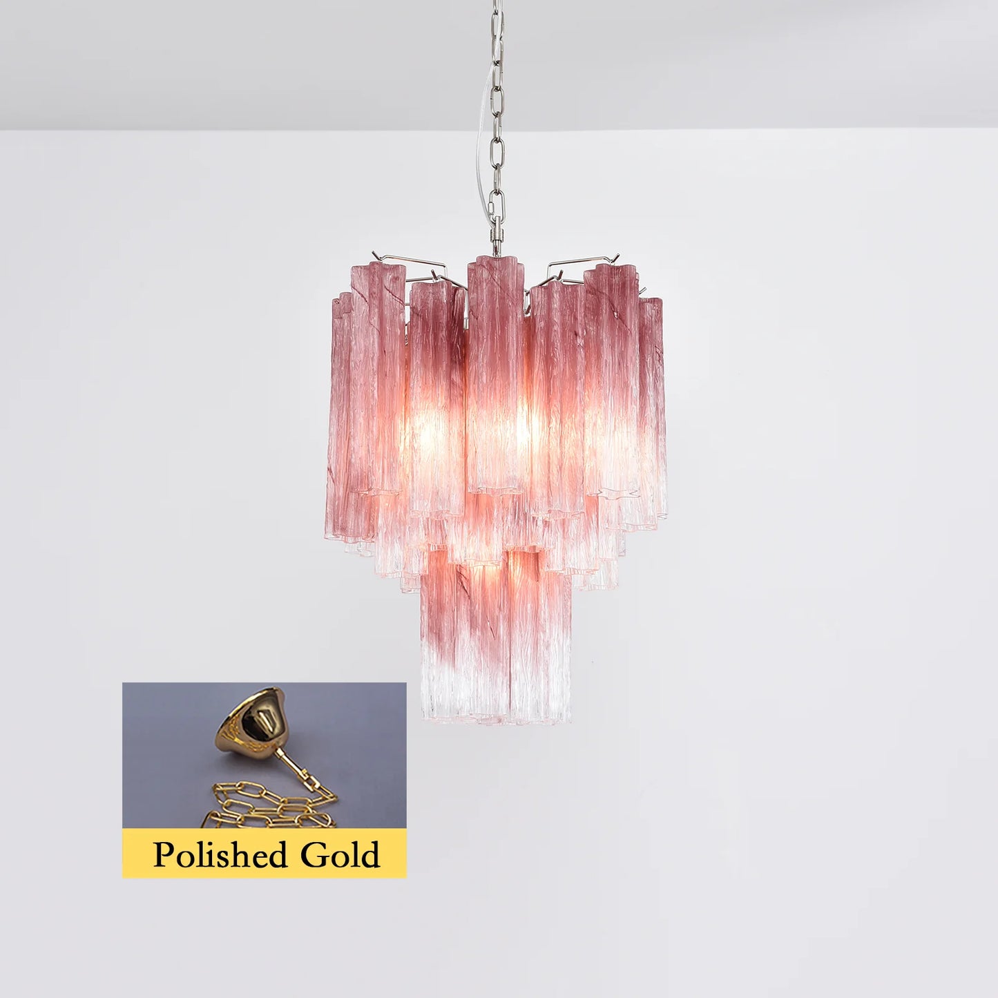 Araña de tubo de cristal de Murano rojo degradado