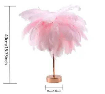 Remote Control Feather Table Lamp