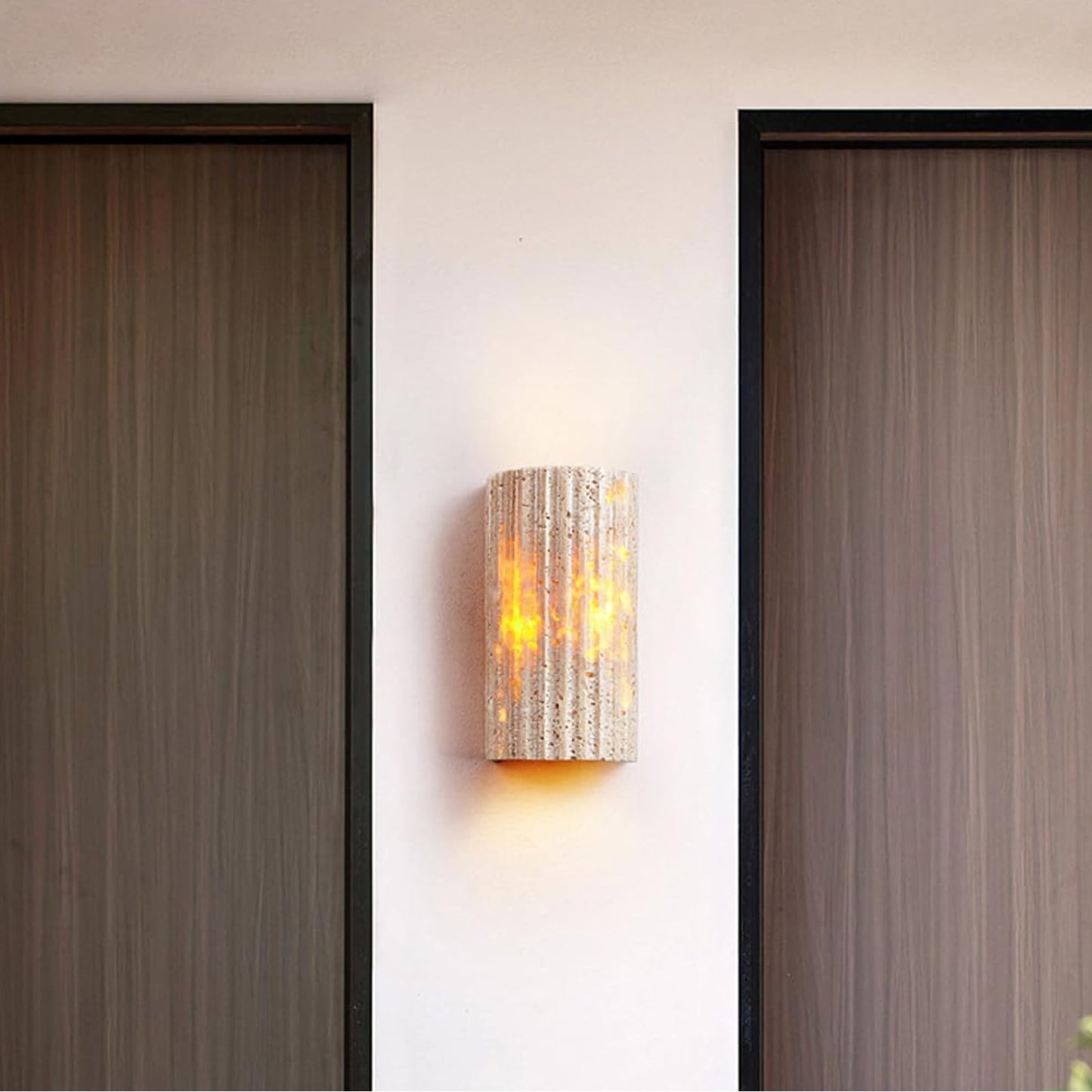 Lámpara de pared de jardín exterior de travertino