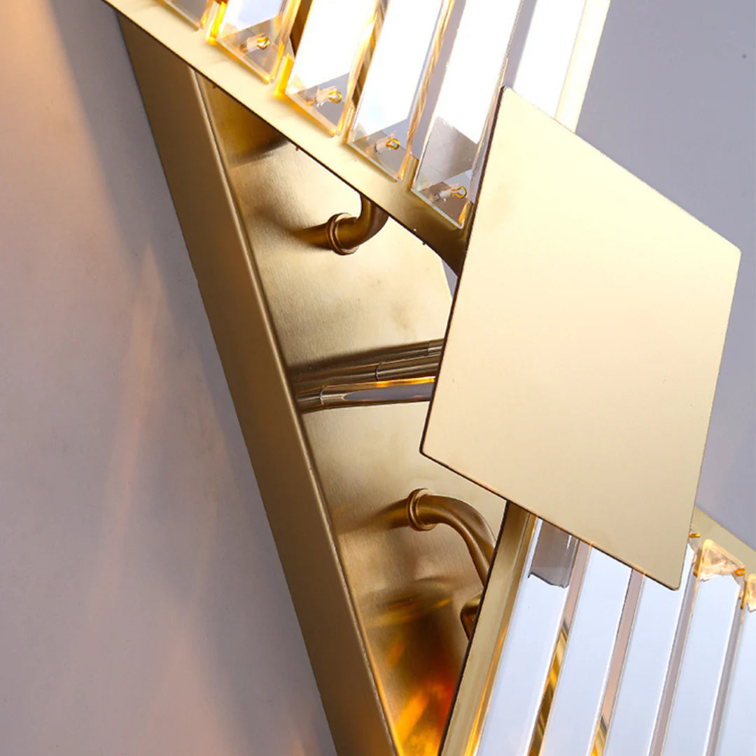 Aplique de pared rombo de cristal dorado
