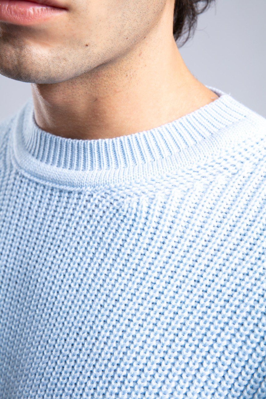 Suéter de punto acanalado con cuello redondo – Jersey oversize unisex