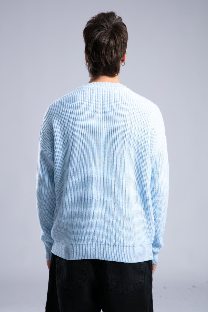 Suéter de punto acanalado con cuello redondo – Jersey oversize unisex