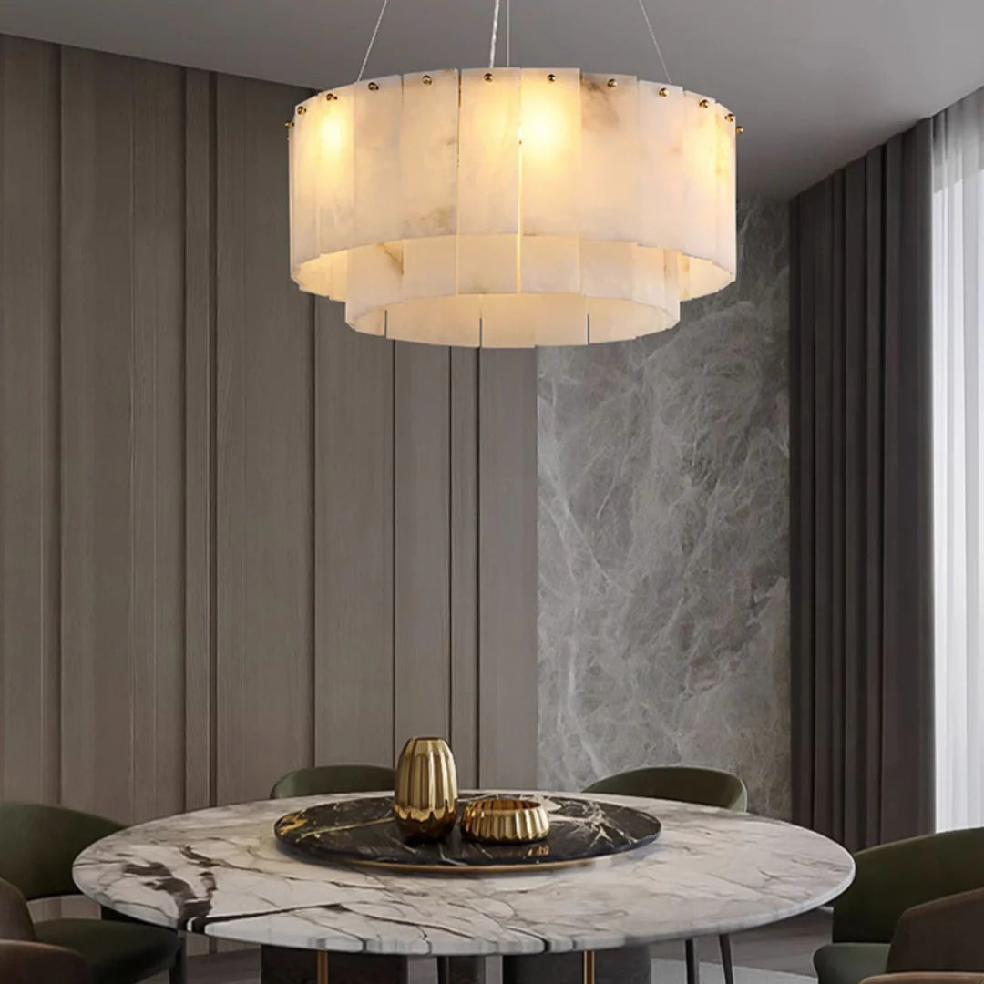 Candelabro de alabastro de roca