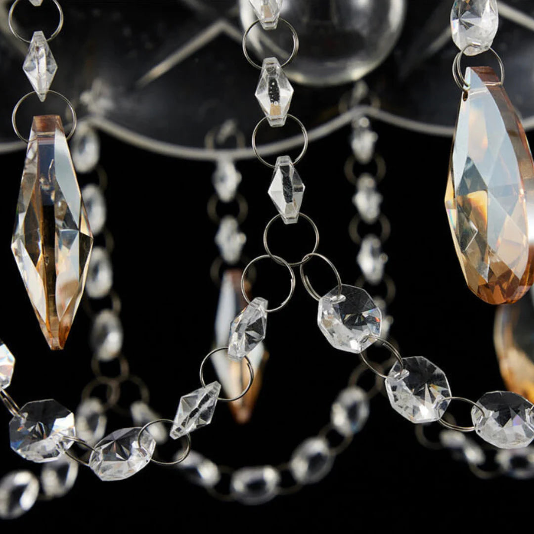 Lámpara colgante Rondelle de cristal en forma de flor
