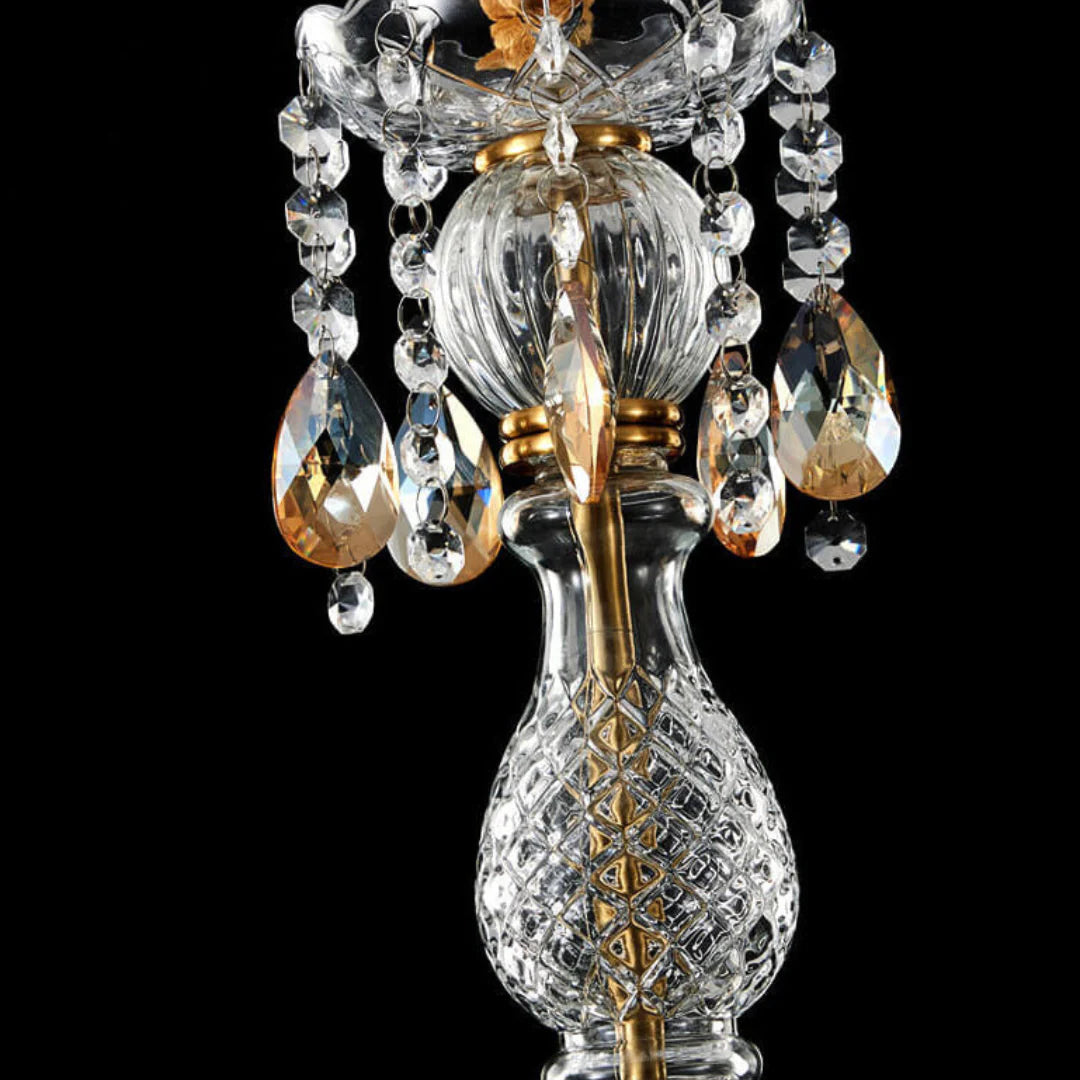 Lámpara colgante Rondelle de cristal en forma de flor