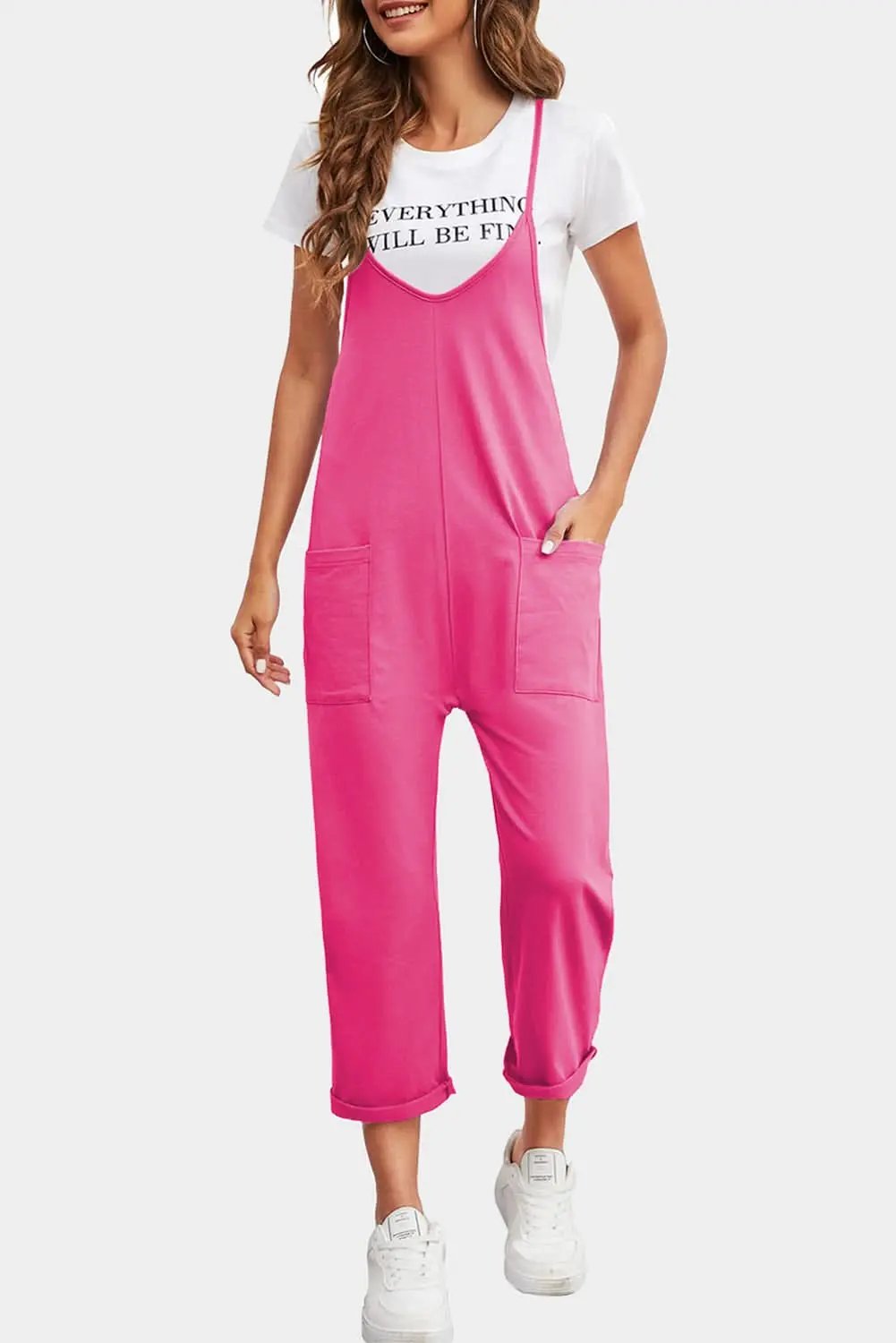 Love Salve Women's Romper With Pockets & Adjustable Straps — Casual Daily Wear