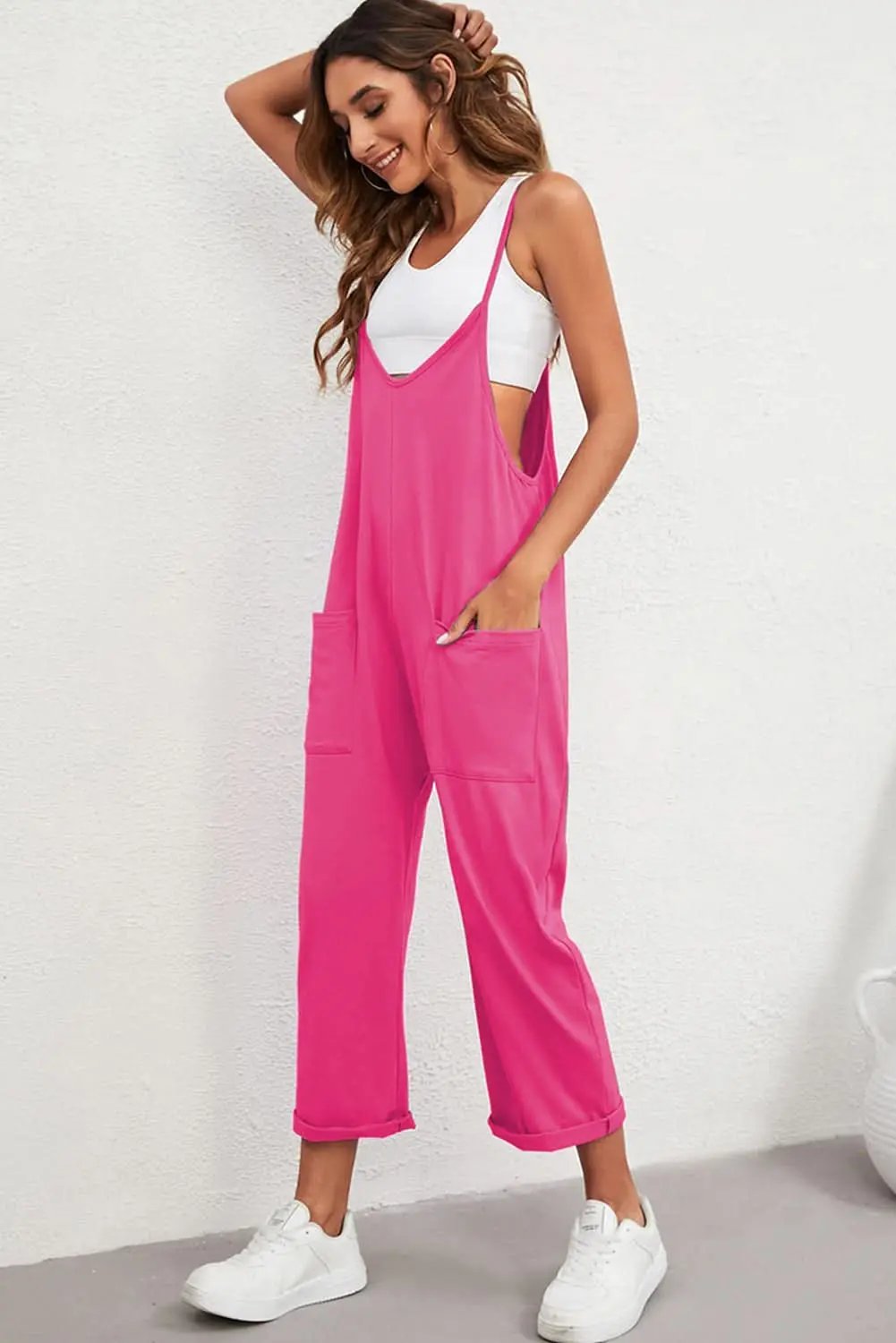 Love Salve Women's Romper With Pockets & Adjustable Straps — Casual Daily Wear