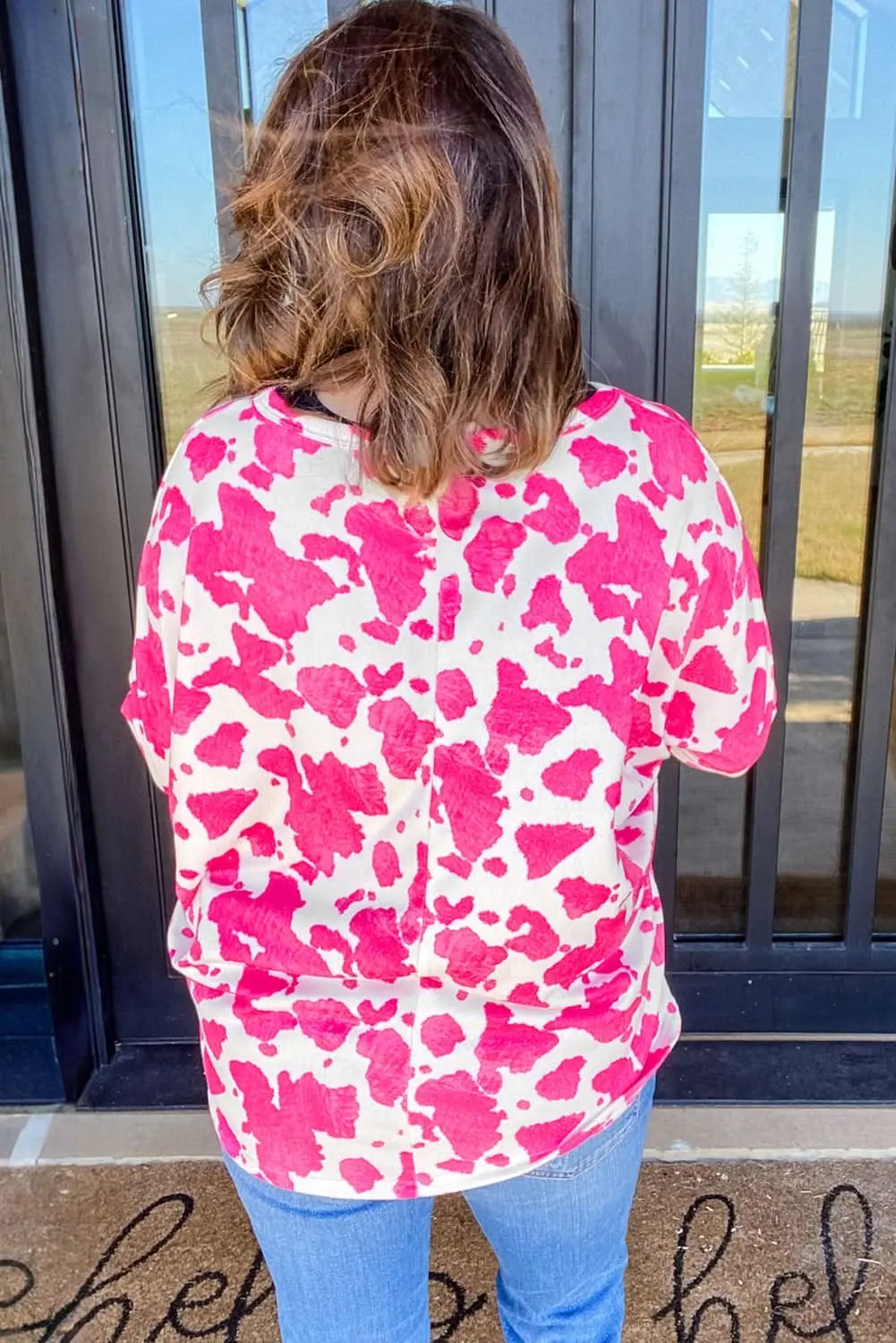 Love Salve Women's Plus Size Top Rose Leopard Print — Western Fall Style