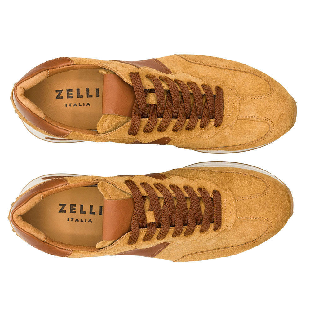66-265-CGN Zapatillas ROXI de ante y piel de becerro, coñac