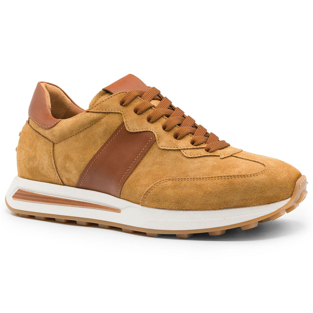 66-265-CGN Zapatillas ROXI de ante y piel de becerro, coñac