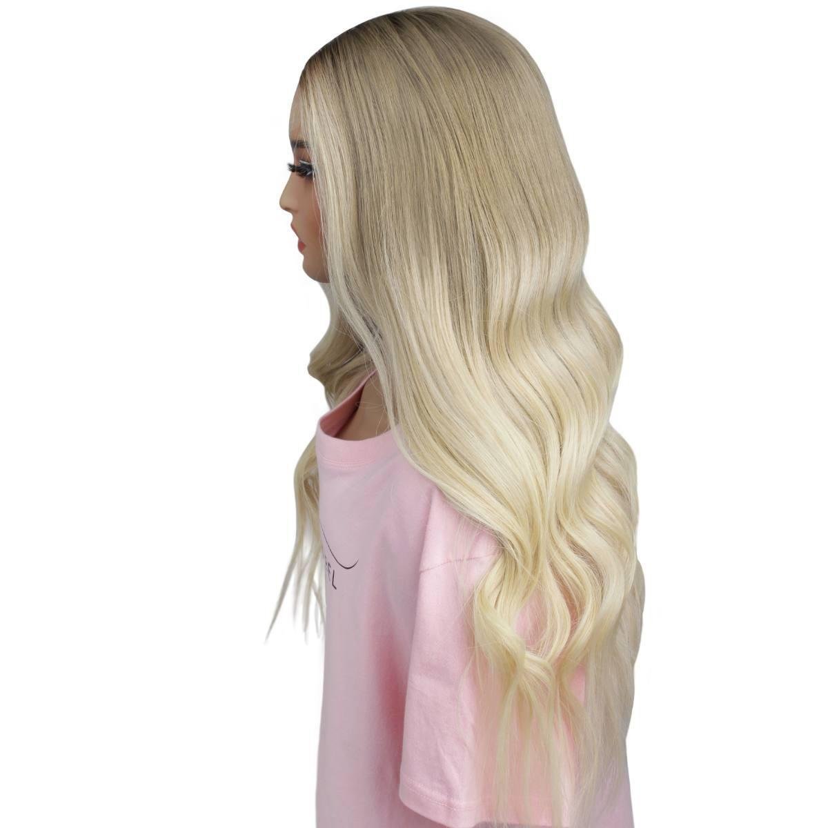 Peluca Ruby sin pegamento, con cierre de encaje HD 5x5, teñida profesionalmente, 100% cabello humano