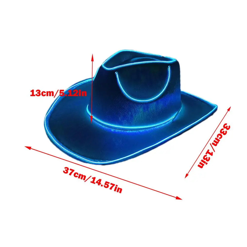 Light up Hats for Adults Party Headwear Cowboy Hat LED Hat Dress up Battery Operated Party Cowboy Hats Sparkly Cowboy Hat