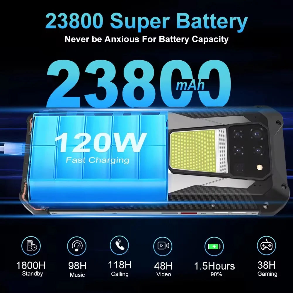 8849 Tank 3 Rugged Smartphone 23800mAh Android 15 512GB 200MP Camera Large Camping Light Waterproof Outdoor 5G Cell Phone 2026