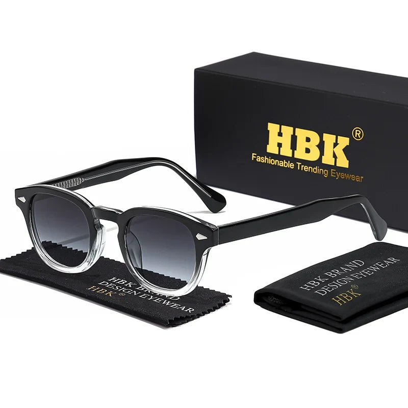 HBK Fashion Men's Sunglasses Gradient Lens Design Sun Glasses Simple Round Women Daily Wear Outdoor Shopping Travel Party