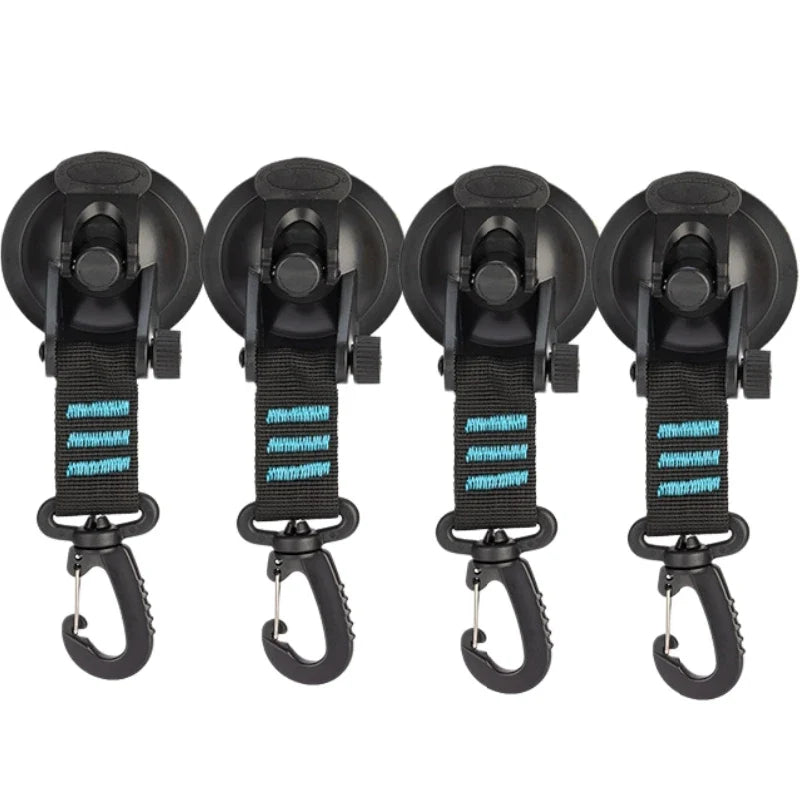 Heavy Duty Suction Cups Anchor with Hooks Outdoor Travel Camping Carabiner Organizer for Home Outdoor Camping Car Side Awning