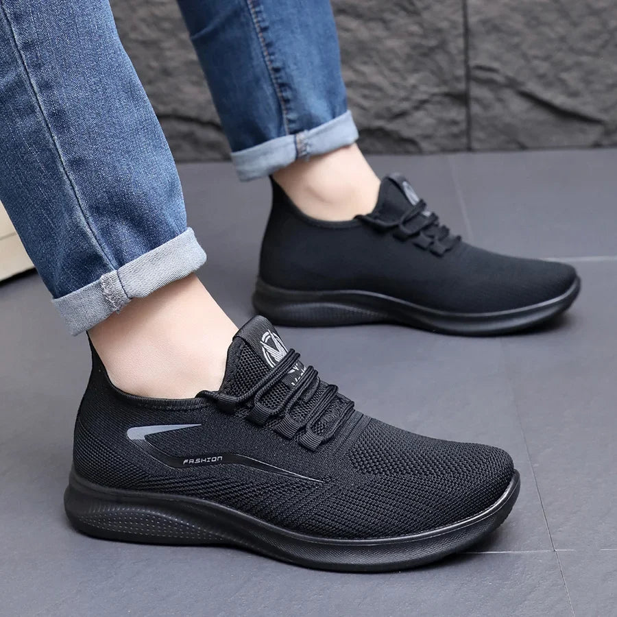 Men Comfort Knitted Loafer Sneakers 2026 New Arrival, Breathable Air Knit Upper Slip On Shoes