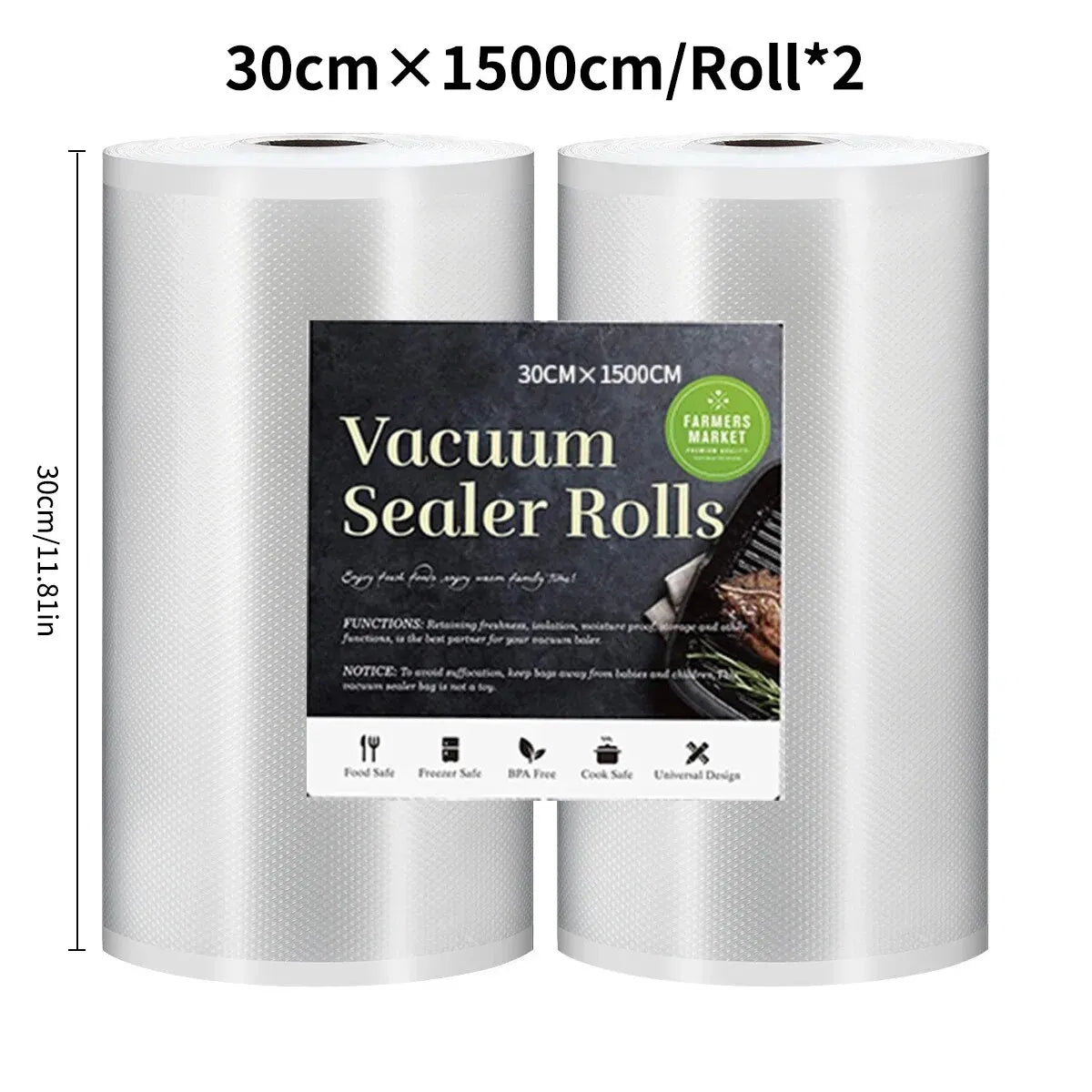 SaengQ Kitchen Food Vacuum Sealer Bag Sous Vide Storage Bags For Vacuum Packaging 12/15/20/25/30cm*1500cm/Rolls