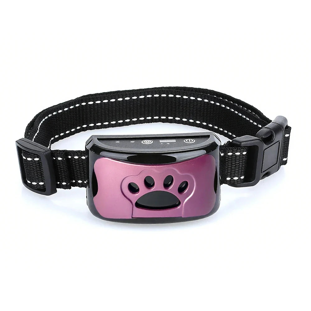 Intelligent Electric Ultrasonic Stop Barking Vibration Anti Bark Collar Stop Bark Training Collar for Dogs Stopper USB Charging