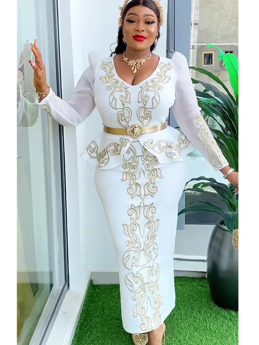 Elegant African Dresses for Women New Africa Clothing Plus Size Wedding Party Long Dress Dashiki Ankara Outfits Robe