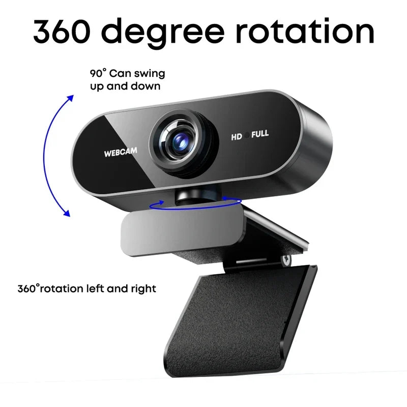 1080p FHD Webcam with Microphone, USB Computer Camera for Laptop