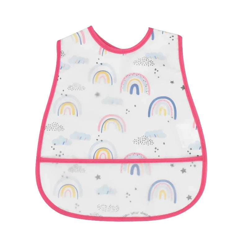 2023new Cartoon Pattern EVA Waterproof Pocket Lunch Feeding Bibs