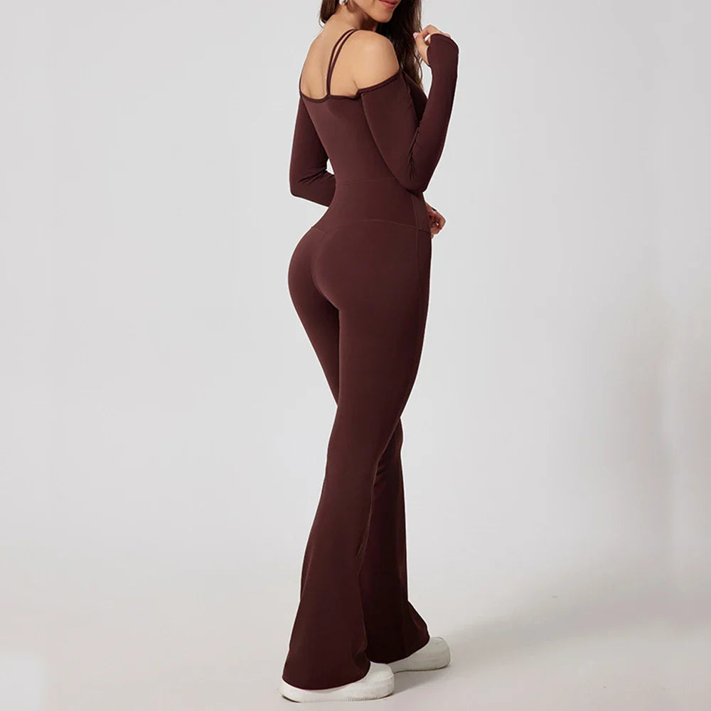 Mono de Yoga para Mujer, Peto Deportivo, Pantalones Acampanados