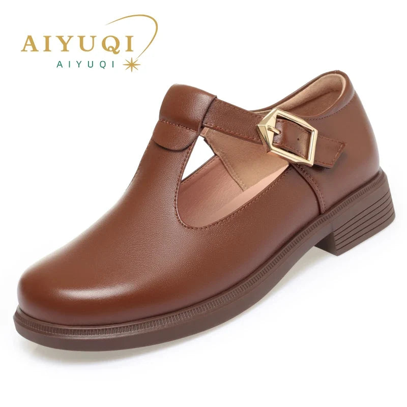 AIYUQI Women Shoes Genuine Leather 2026 Fall New Big Size 41 42 43 Ladies Casual Shoes British Style Women Shoes
