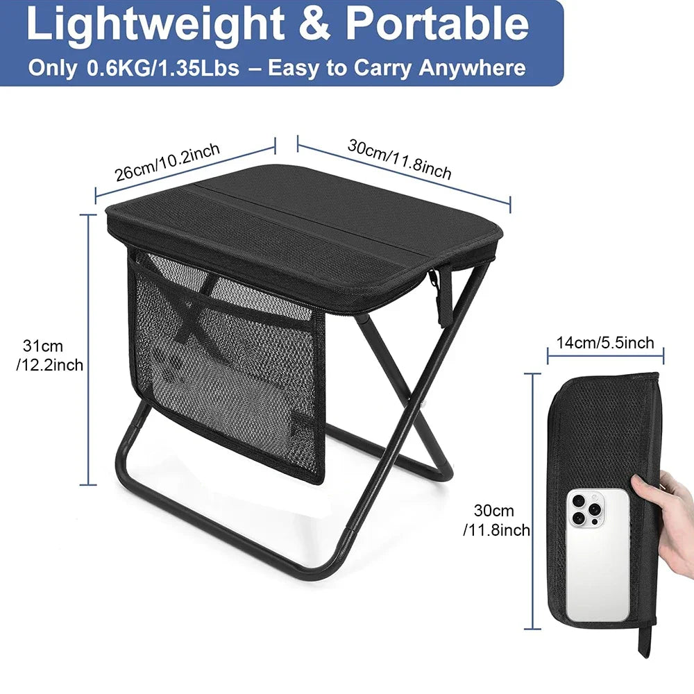Camping Folding Stool with Storage Sack Portable Pocket Lightweight Stools for Hiking Fishing Climbing Picnic