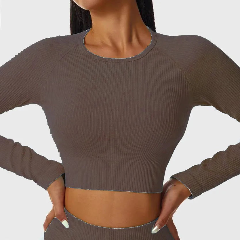 Women’s Long Sleeve Crop Gym Yoga Top