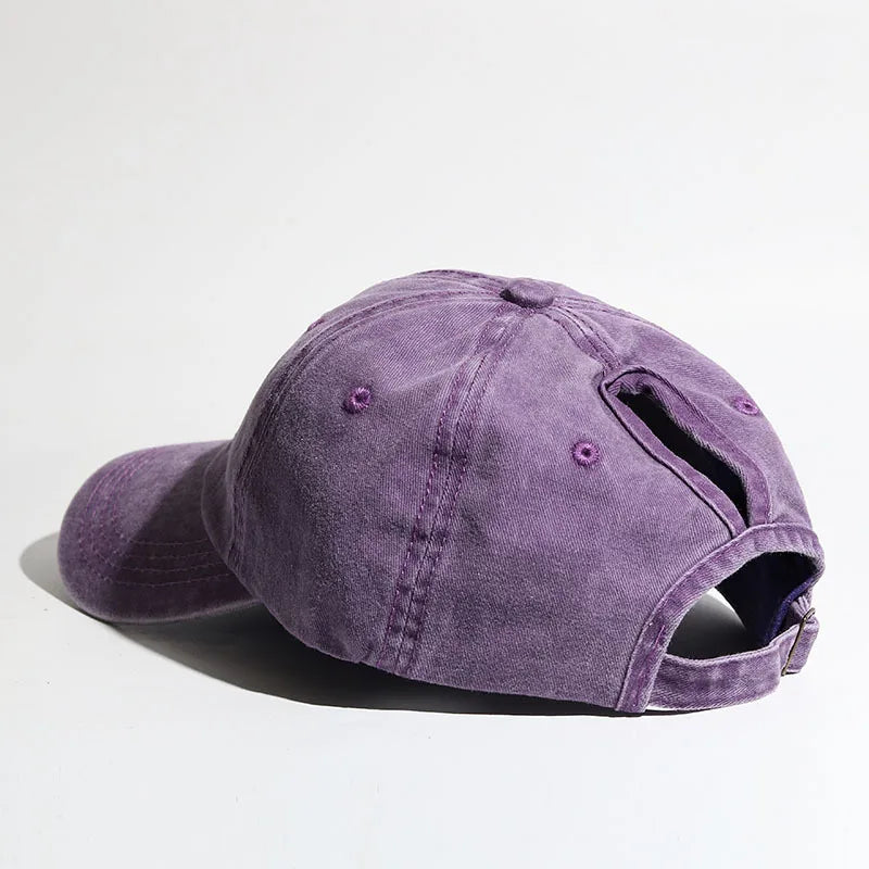 Distressed Ponytail Baseball Cap