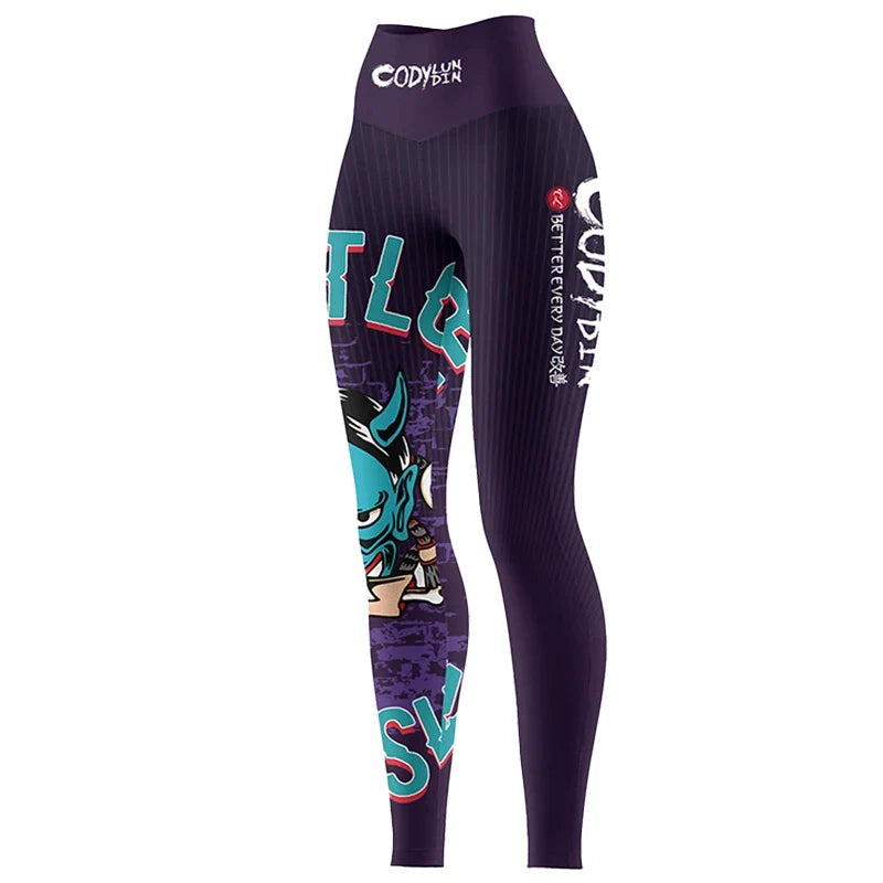 2025 Cody Lunidn Fashion Cartoon Printing Clothes for Women MMA Fighting Running Sports Rash Guard Wear Resistant 4-Piece Sets