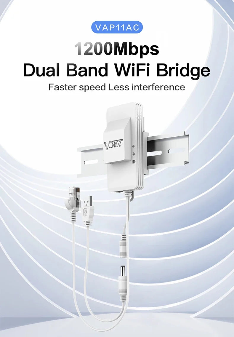 VONETS VAP11AC Dual Band 2.4G 5G Wireless Portable Wifi Repeater Bridge Router 300Mbps+900Mbps For Video Security Monitoring