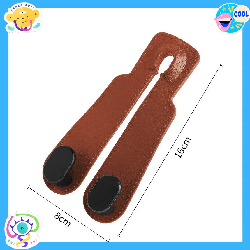 Gancho trasero para asiento de coche de gamuza con doble cabeza, gancho pequeño de almacenamiento trasero, suministros de decoración interior del coche