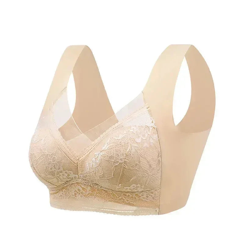 L-6L Mujeres Sujetador Grande Push Up Seda de Hielo Sin Costuras Sujetador Bralette Encaje Sin Aros Sujetadores de Verano Talla Grande Lencería Ropa Interior 15019