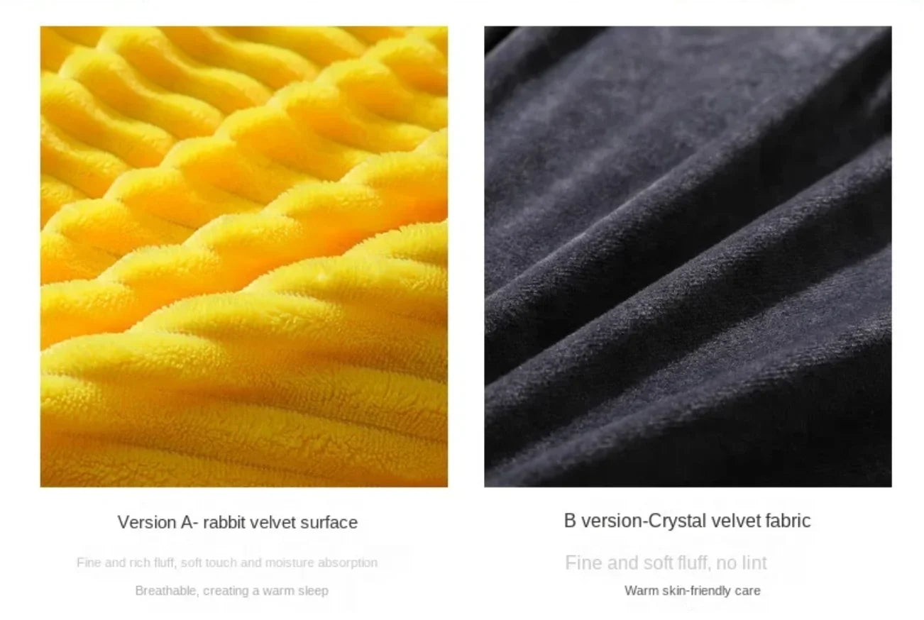 Warm Winter Duvet Cover Bedding Set Thick Solid Color Velvet Double Soft Quilt Cover Twin Queen King Comforter Cover Sets 220*24