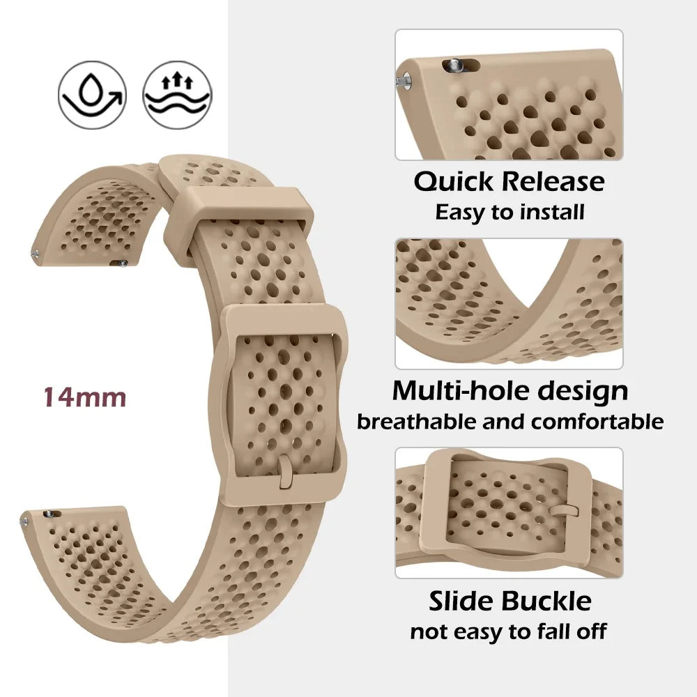 Garmin Lily 2 & 2 Active 14mm Quick Release Perforated Silicone Band