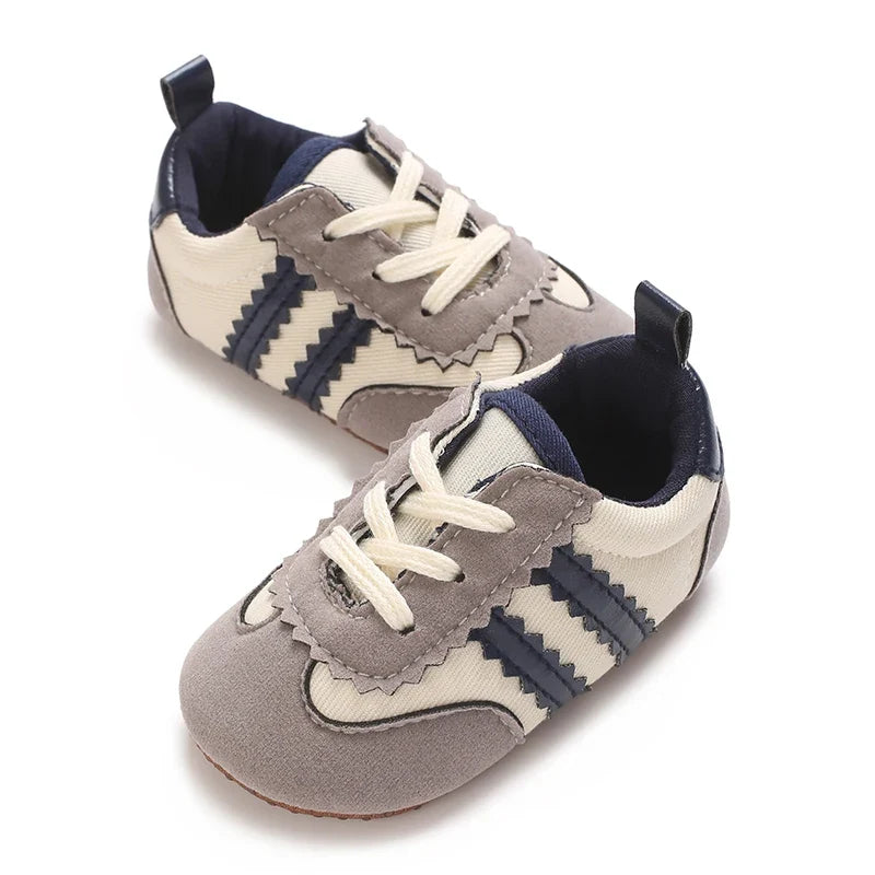 Fashion Color Blocking Lace Up Casual Shoes Spring And Autumn Baby Casual Shoes 0-18 Months Flat Shoes Baby Walking Shoes