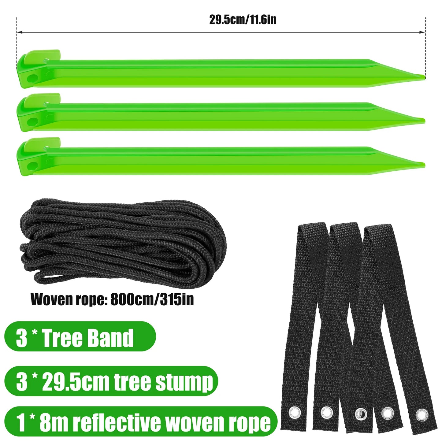 1/3 Set Tree Stake Kit 12in Plastic Sapling Tree Stake Support with