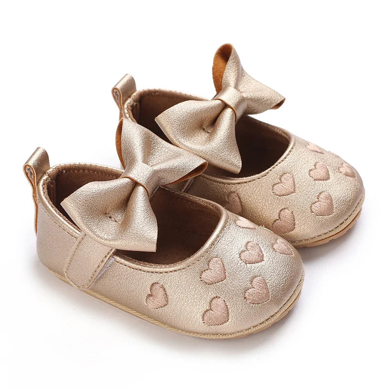 0-1year Baby Shoes Infant Pre-Walker Shoes Girls Princess Bow Shoes