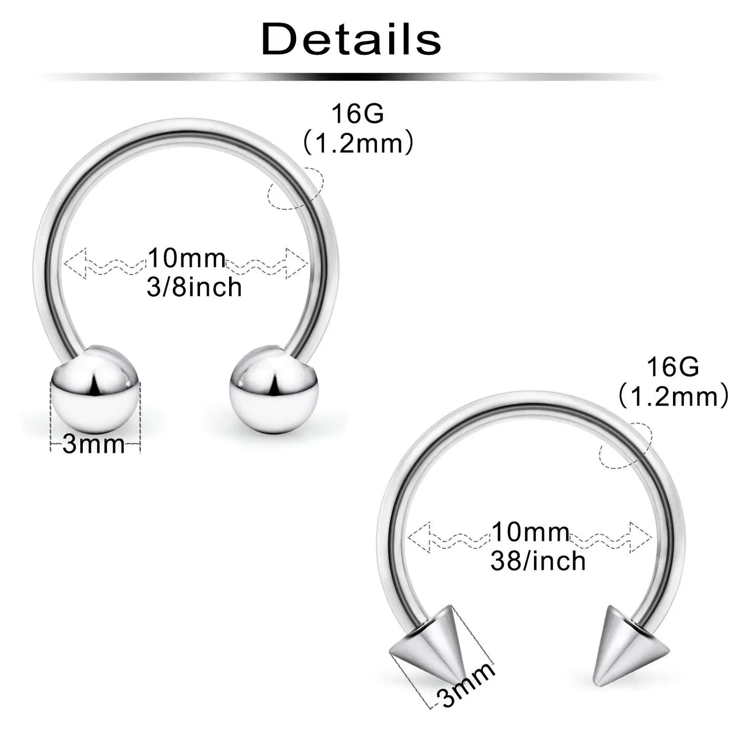 31 Styles 16G Surgical Steel 1 Pcs Nose Septum Rings Piercing Jewelry