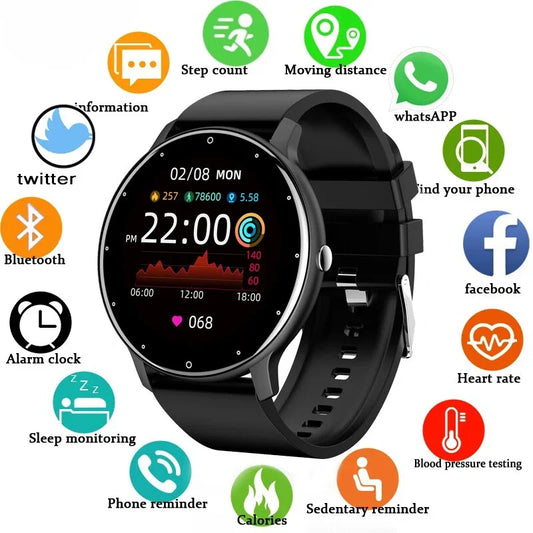 Round Touchscreen Smartwatch with Bluetooth Calling & Fitness Tracking