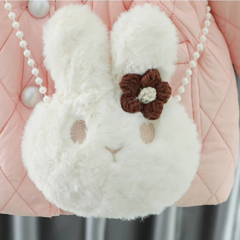 Ropa De Niño Child Clothing 2023 Winter Baby Clothes Korean Cute Girl Outer Cartoon Down Jacket  Plush Princess Girl Clothes 아우터