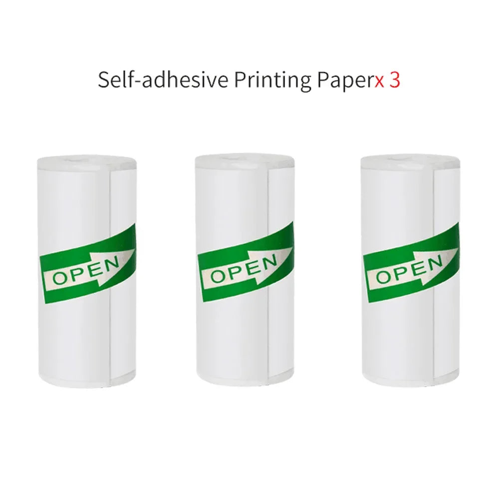 Mini Portable Printer Thermal Paper HD 57*25mm Universal Self-adhesive Roll Paper Label Sticker For Phone Printing Picture Photo