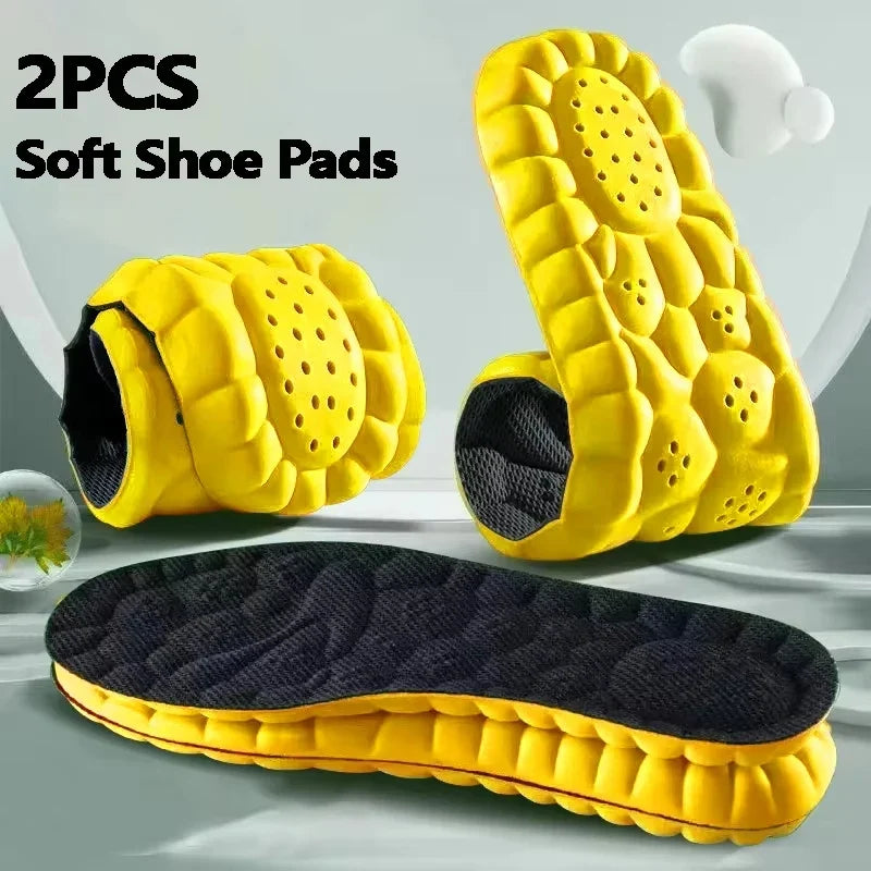 4D Cloud Technology PU Sole Sports Insoles For Shoes Soft Breathable Shock Absorption Cushion Running Orthopedic Care Insoles