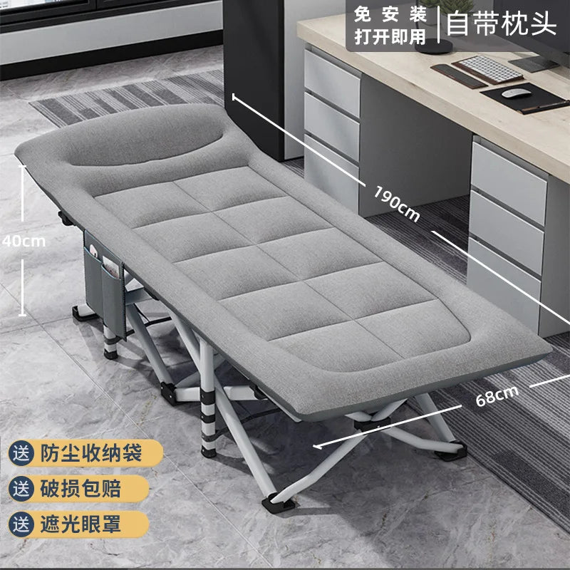 Camping Cot Comfortable with Pad  Portable Folding Bed for Sleeping Single Supports Travel Office Garden Beds  складная кровать