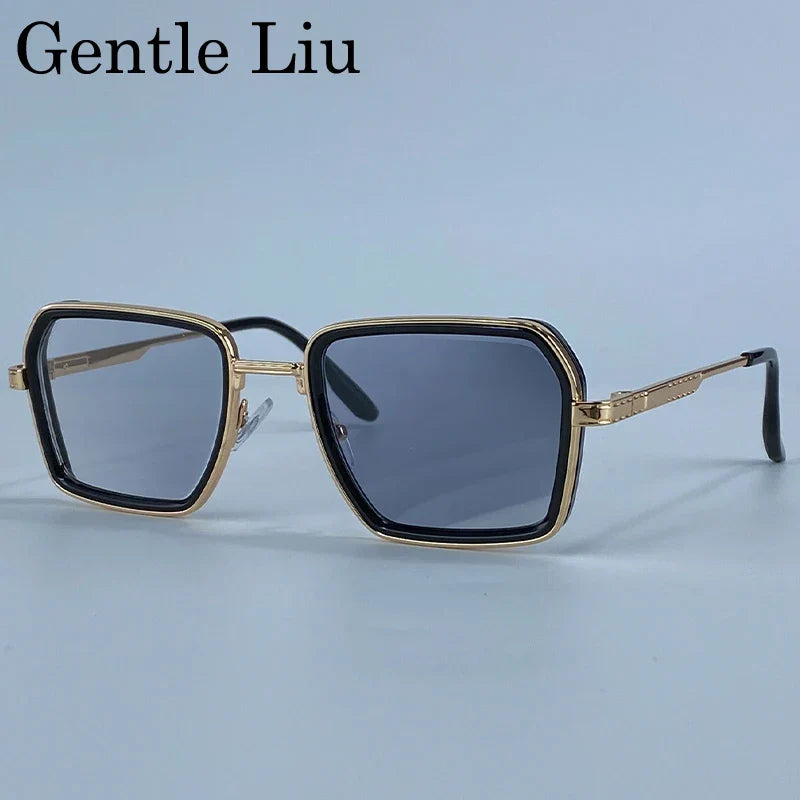 Steampunk Polygon Polarized Sunglasses Men 2026 Luxury Brand Change Color Sun Glasses For Male Driving Eyewear Metal Frame Shade