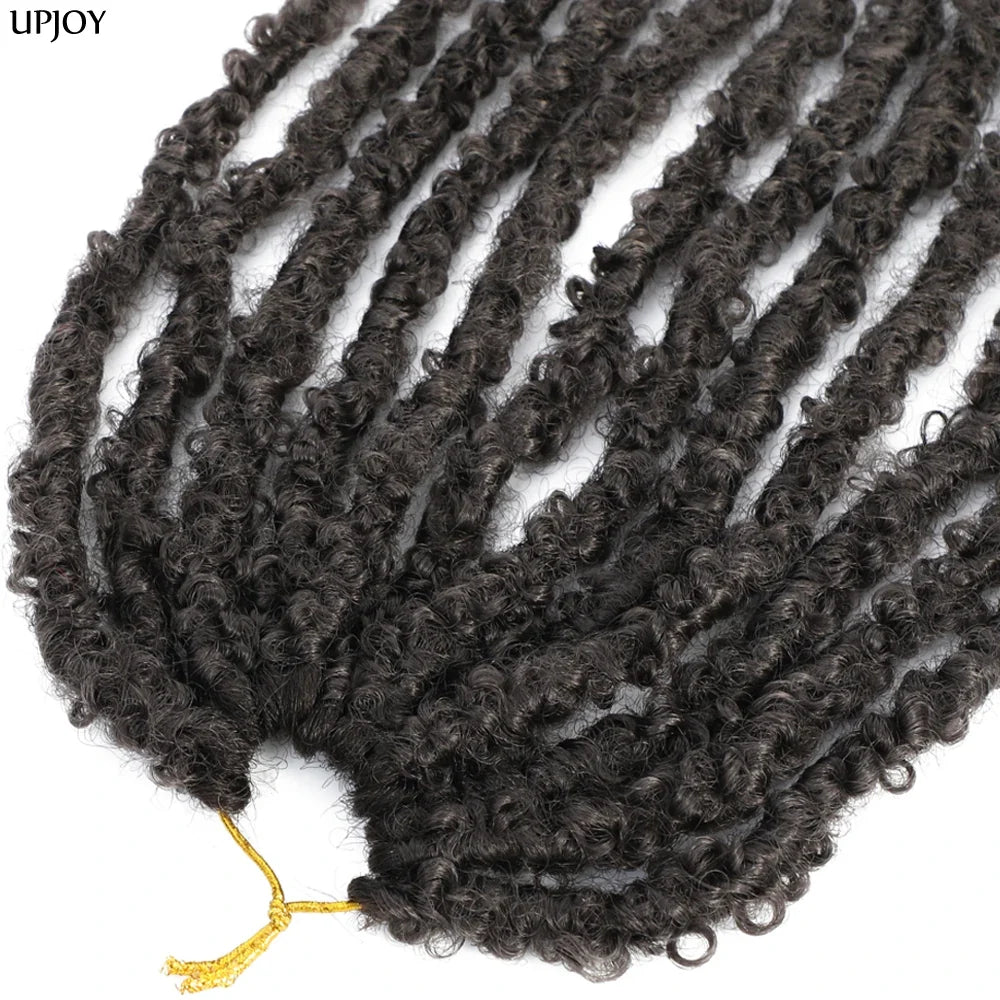 14 12 inch Butterfly Faux Locs Crochet Hair Braids Pre looped Distressed Goddess Butterfly Soft Locs Crochets Braids Cheveux Lok
