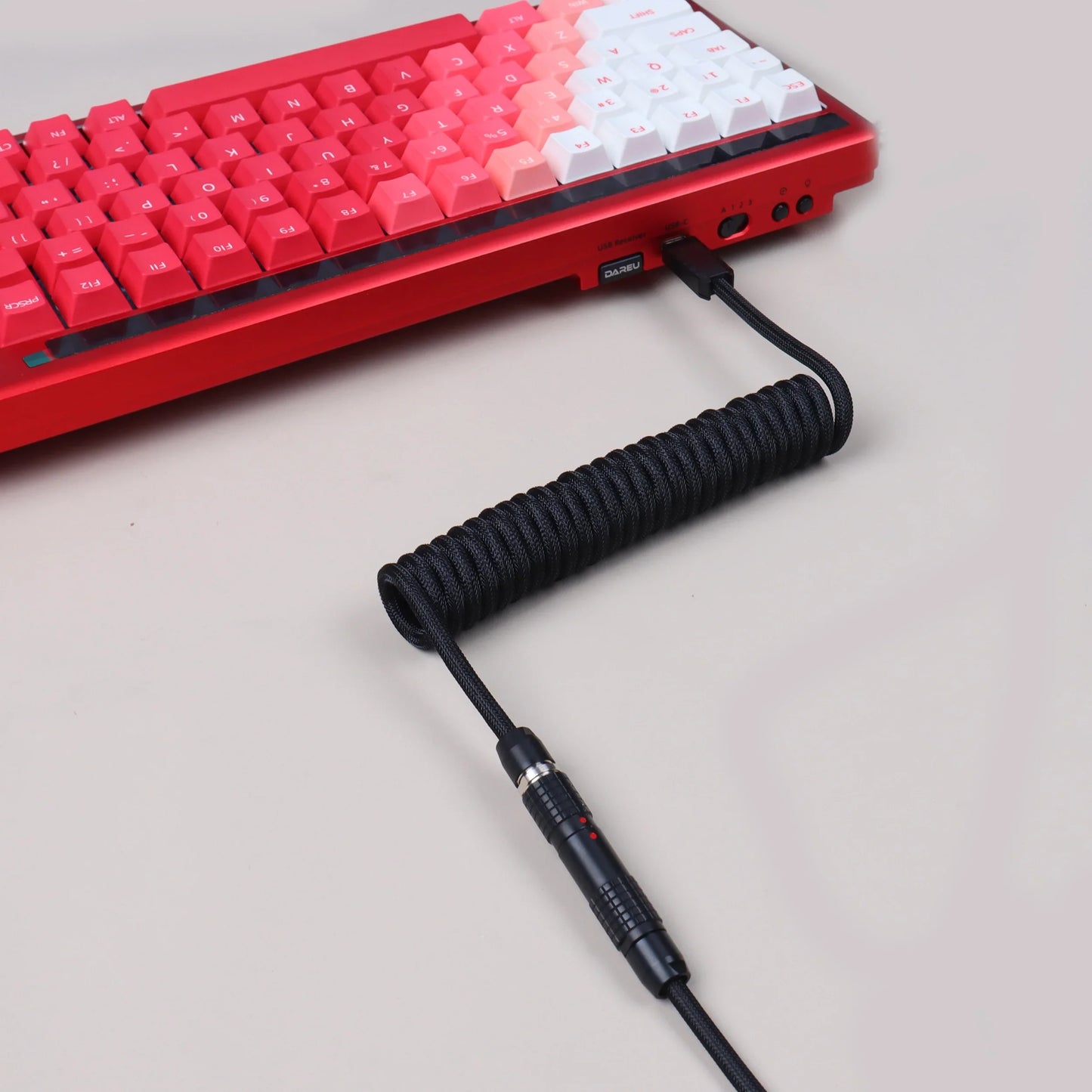 LANO Usb Keyboard Cable FGG Coiled Keyboard Usb Type C Cable Metal Aviator Connector Gaming 00B Usb Keyboard Cable